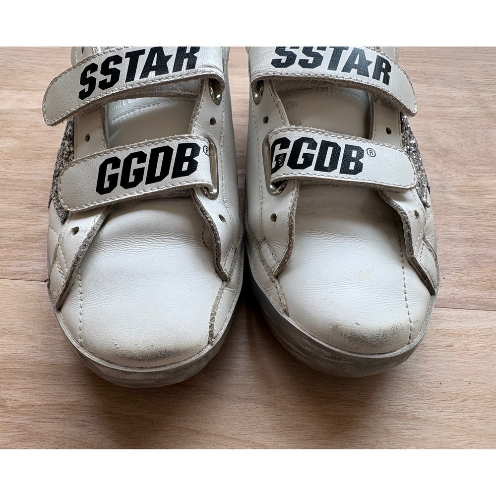 Golden Goose Old School Leather Glitter Star Sneakers Shearling Women's 36 US 6 - Picture 9 of 10